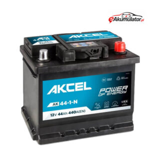 Akumulator Akcel AK-44-1-N, 44Ah / 440A, P+, Clarios – producent VARTA