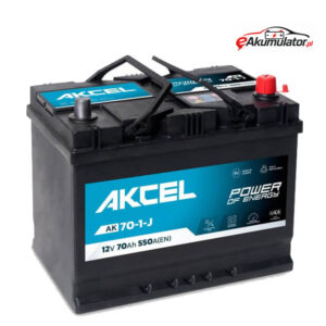 Akumulator Akcel AK-70-1-J, 70Ah / 550A, P+, Clarios – producent VARTA